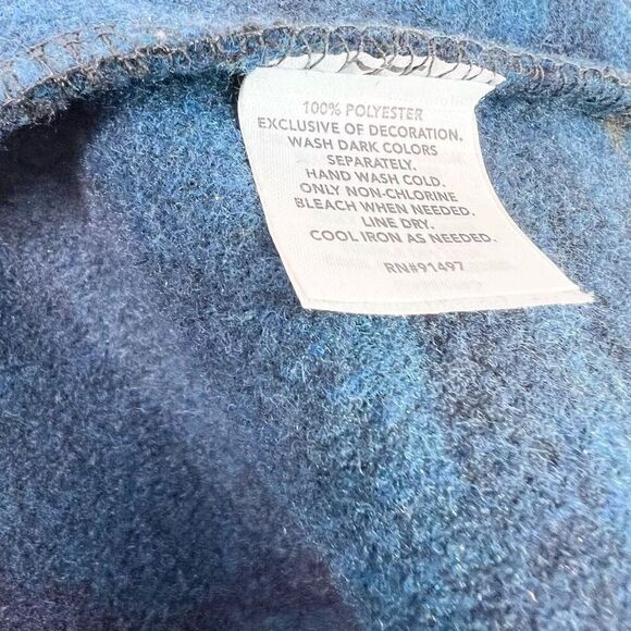 John Wayne Wooly  Fleece Sweater Mens Small Blue Quarter Snap Button Plaid New - Picture 8 of 11